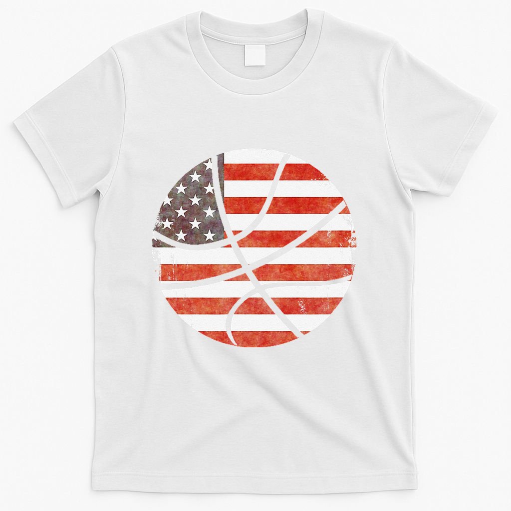 Usa Flag Patriotic Basketball Gift T-Shirt