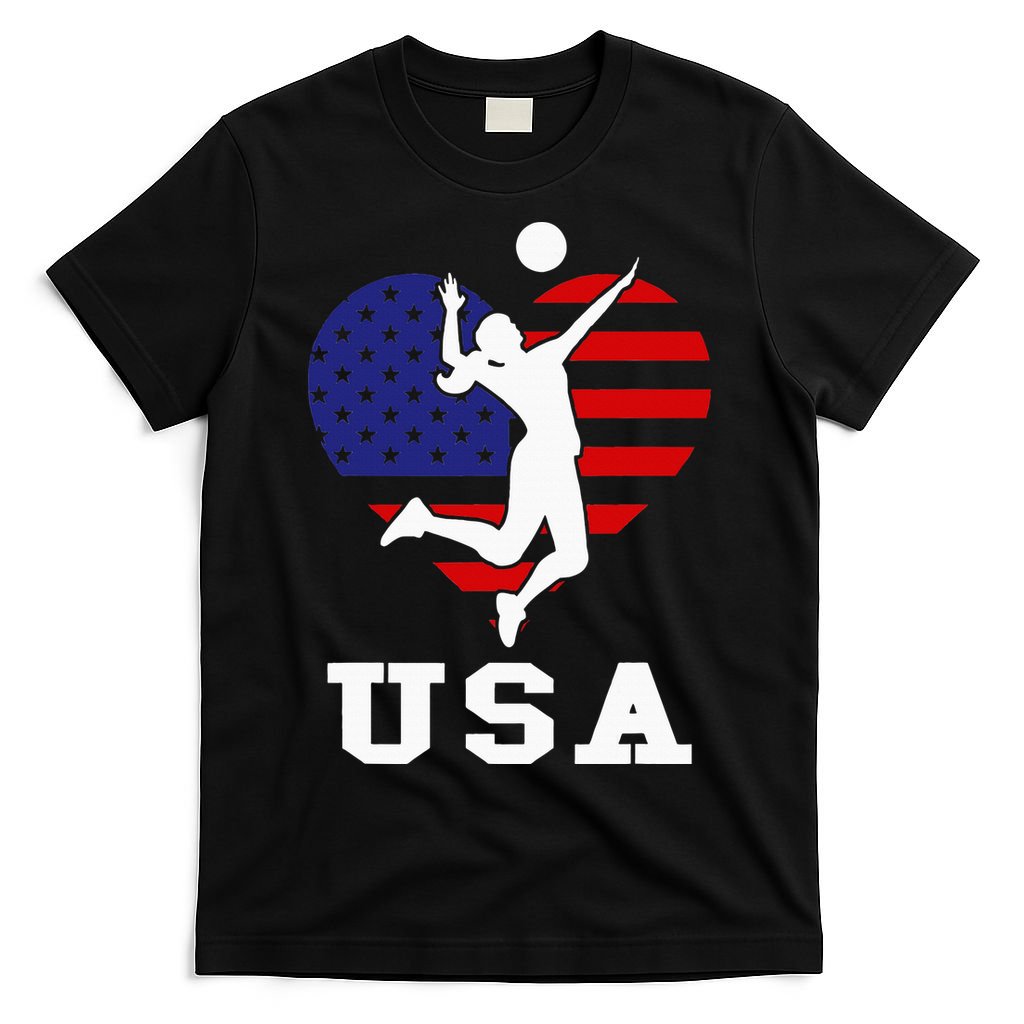 Usa Flag Volleyball Support Usa Team Volleyball T-Shirt