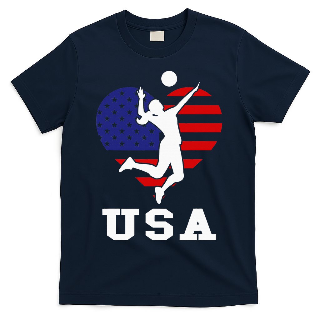 Usa Flag Volleyball Support Usa Team Volleyball T-Shirt