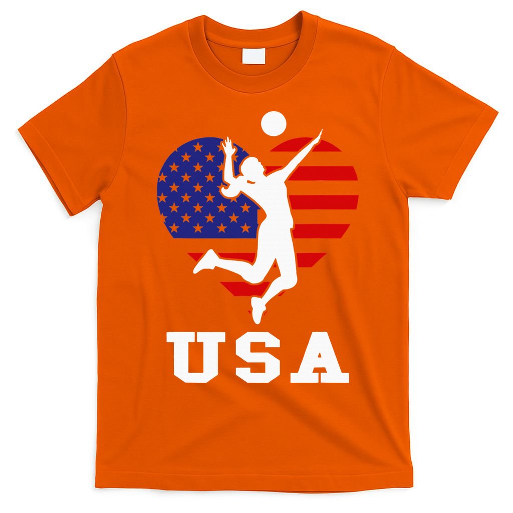 Usa Flag Volleyball Support Usa Team Volleyball T-Shirt