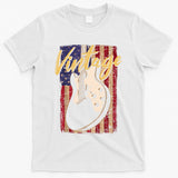 USA Flag Vintage Guitar Patriotic Instrument T-Shirt