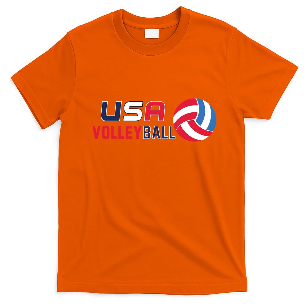 USA Flag Volleyball And Volleyball T-Shirt