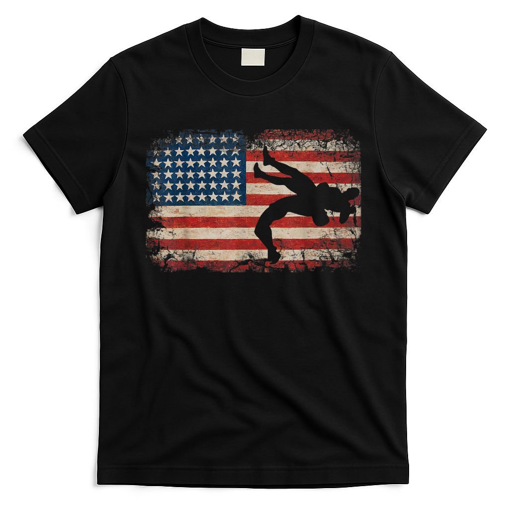 Usa Flag Wrestling American Flag Wrestling Wrestle T-Shirt