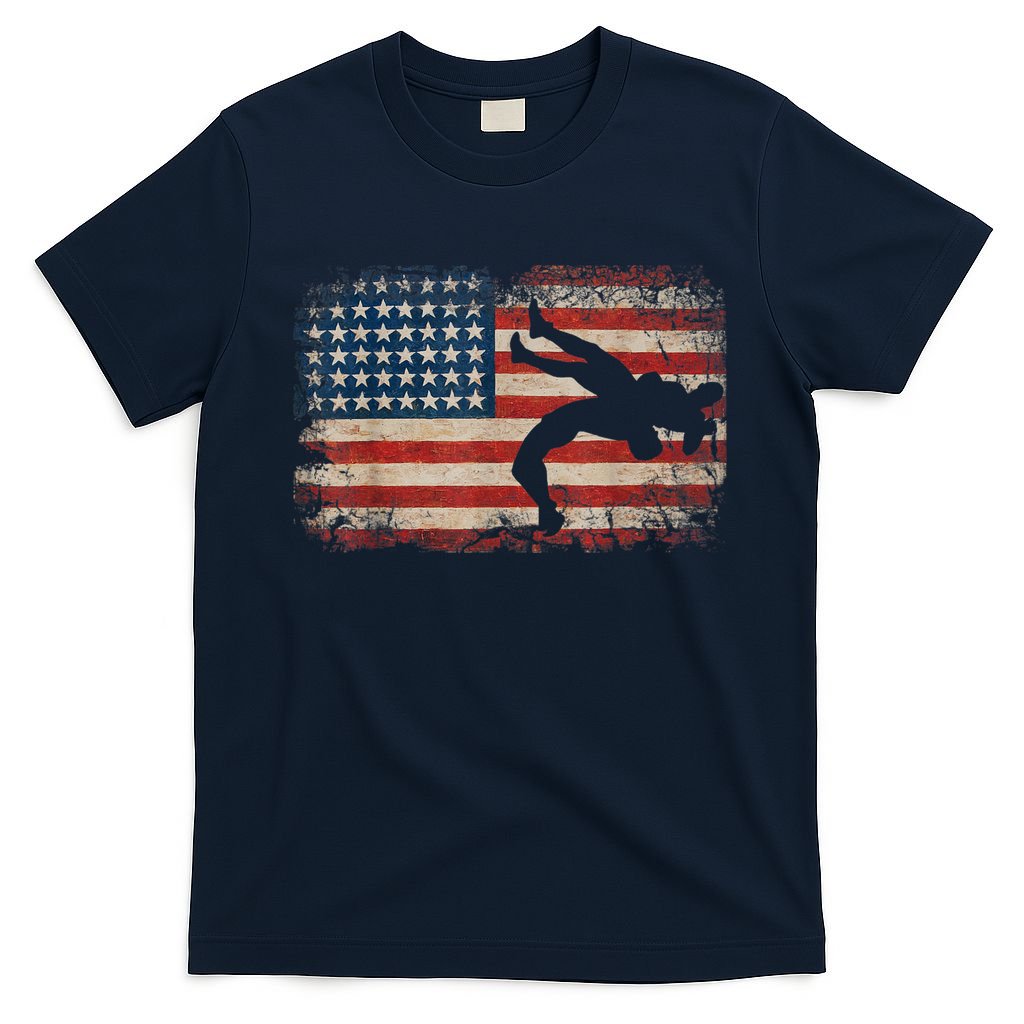 Usa Flag Wrestling American Flag Wrestling Wrestle T-Shirt