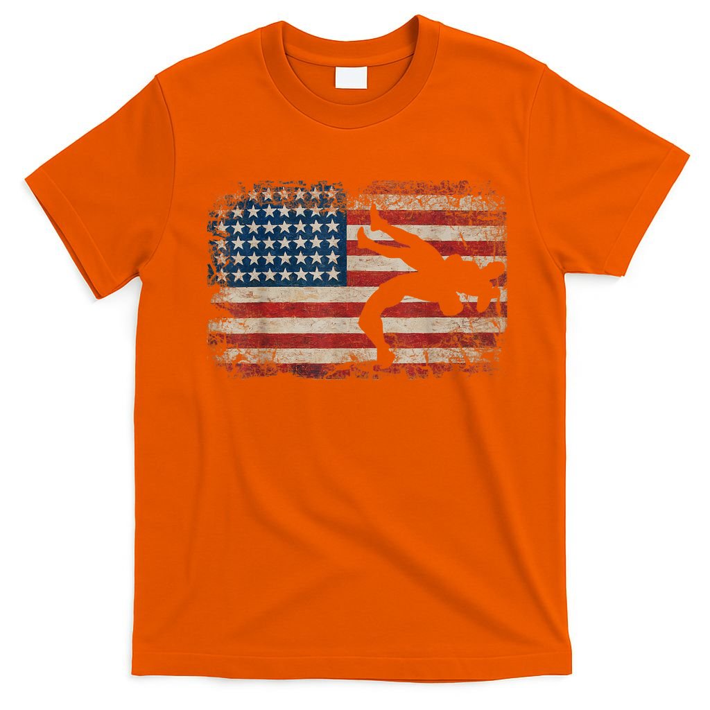 Usa Flag Wrestling American Flag Wrestling Wrestle T-Shirt