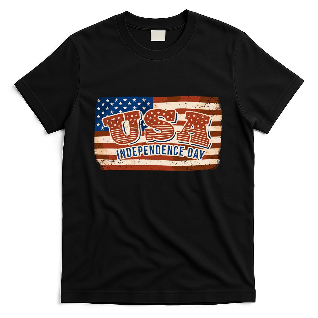 USA Independence Day Vintage Flag T-Shirt