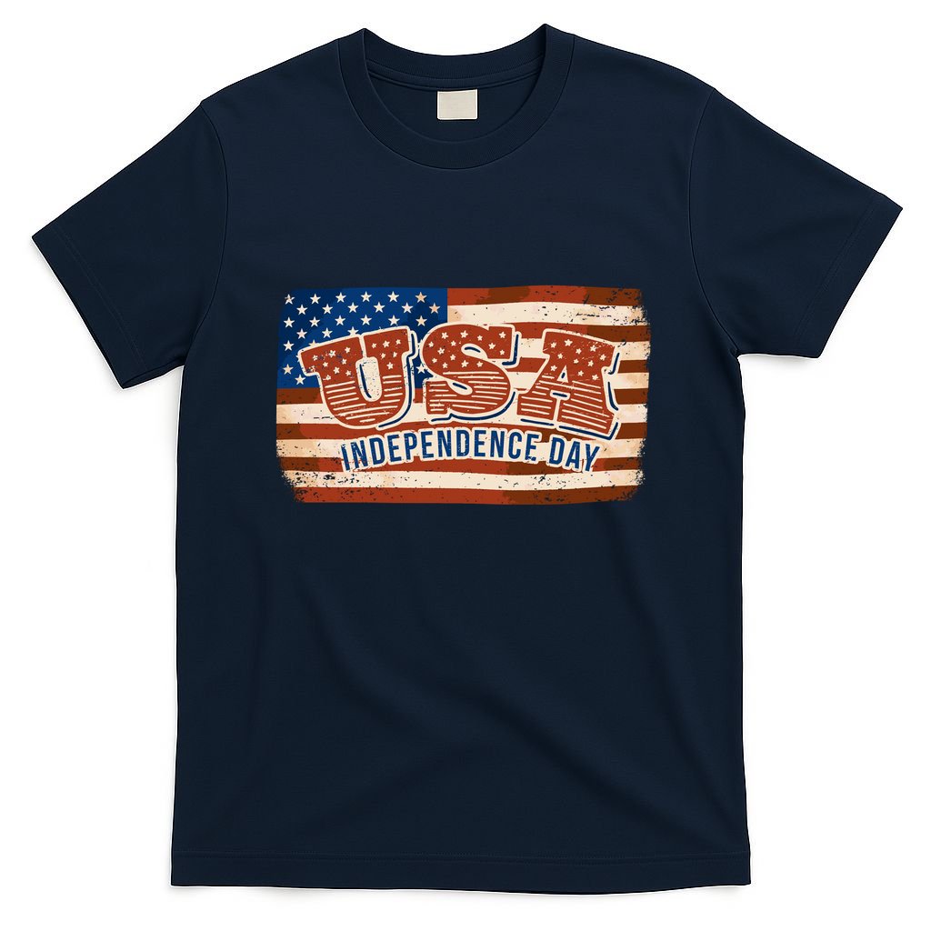 USA Independence Day Vintage Flag T-Shirt