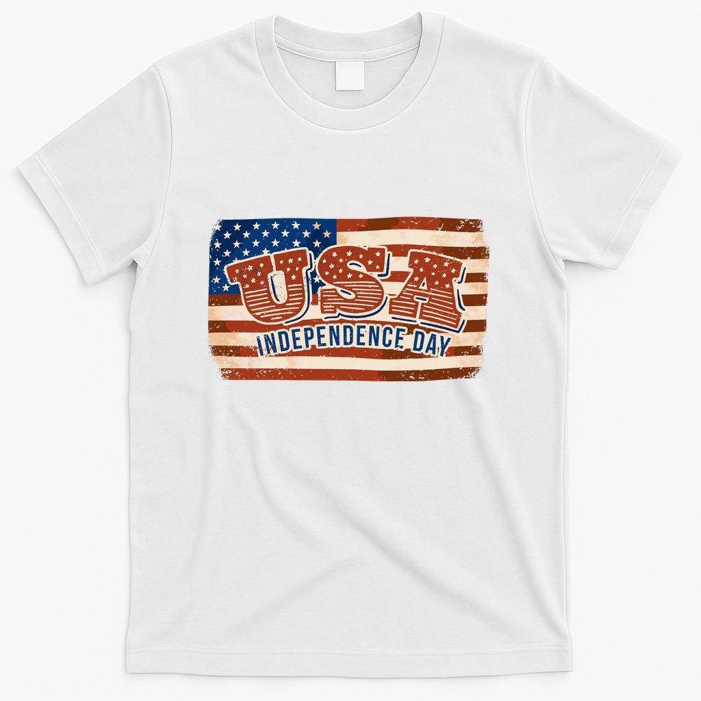USA Independence Day Vintage Flag T-Shirt