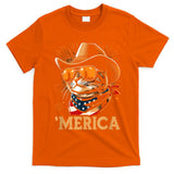 Usa Merica Cat 4th Of July Funny Patriotic T-Shirt