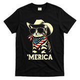 Usa Merica Cat 4th Of July Funny Patriotic T-Shirt