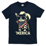 Usa Merica Cat 4th Of July Funny Patriotic T-Shirt
