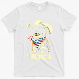Usa Merica Cat 4th Of July Funny Patriotic T-Shirt
