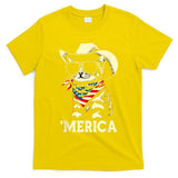 Usa Merica Cat 4th Of July Funny Patriotic T-Shirt