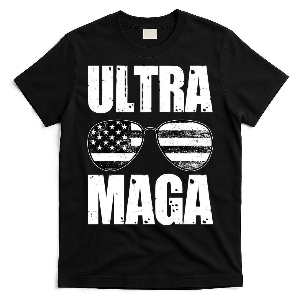Ultra Maga USA Flag Sunglasses T-Shirt