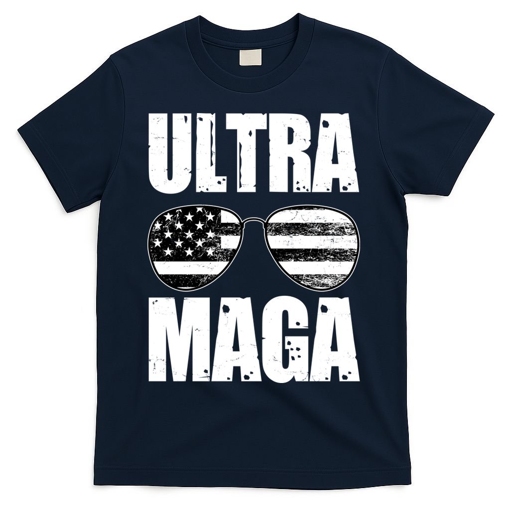 Ultra Maga USA Flag Sunglasses T-Shirt