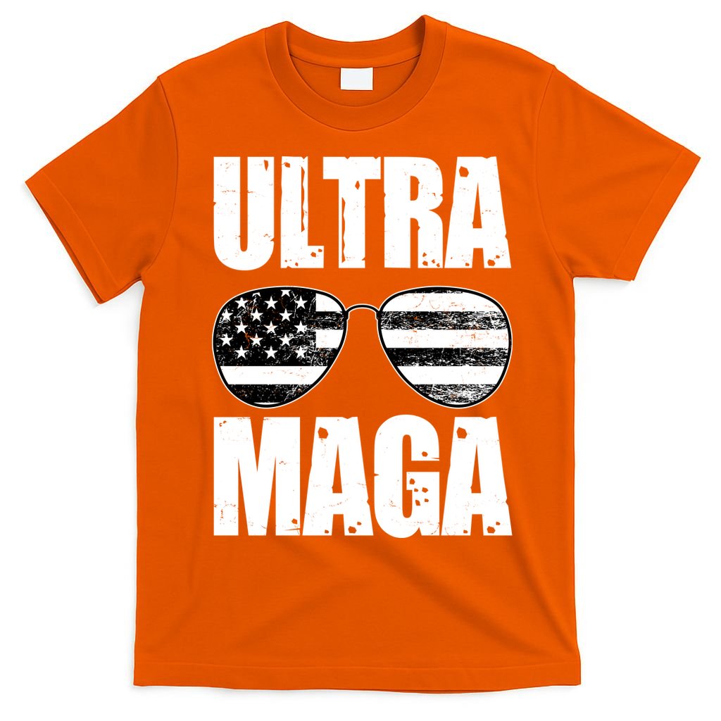 Ultra Maga USA Flag Sunglasses T-Shirt