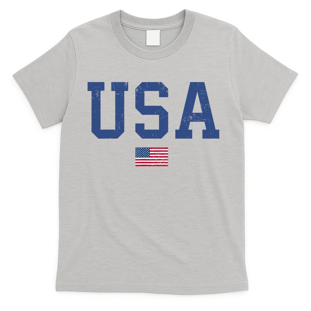 USA Patriotic American Flag Distressed T-Shirt