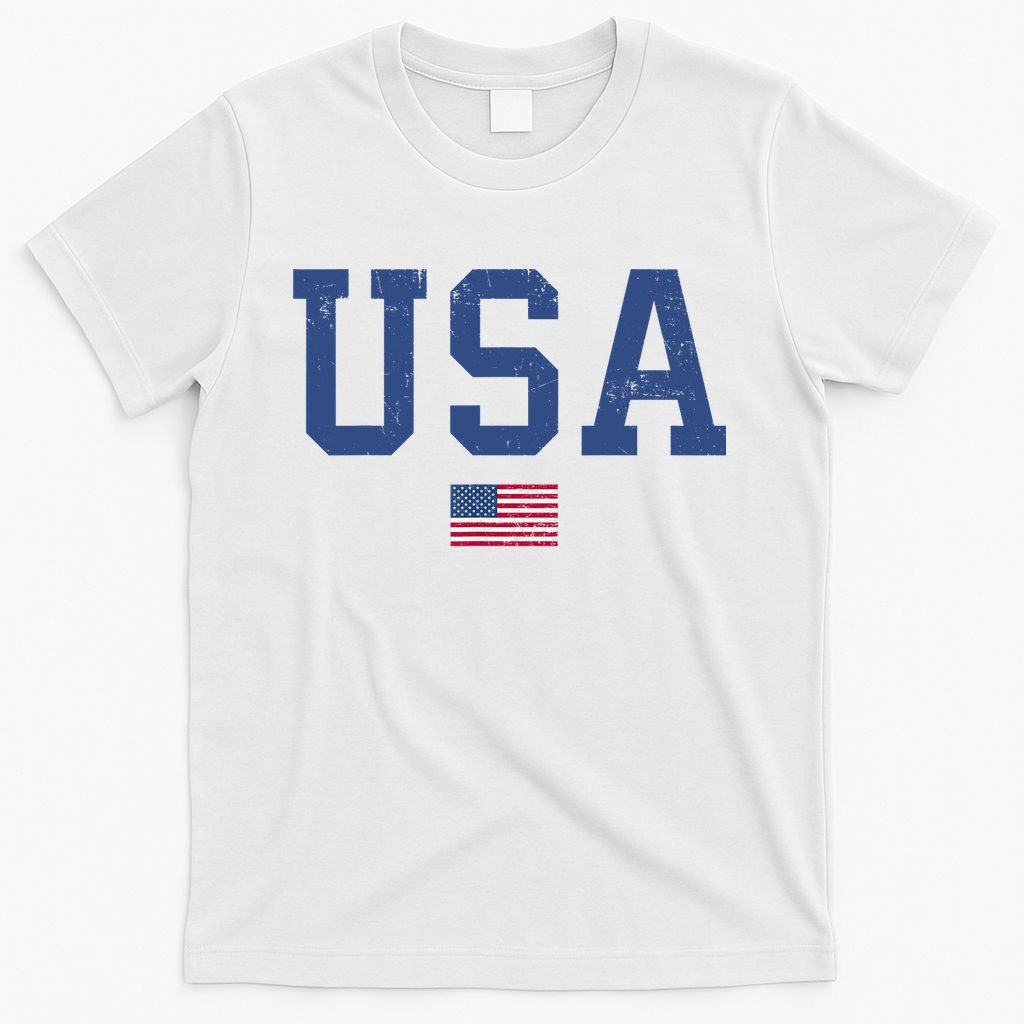USA Patriotic American Flag Distressed T-Shirt
