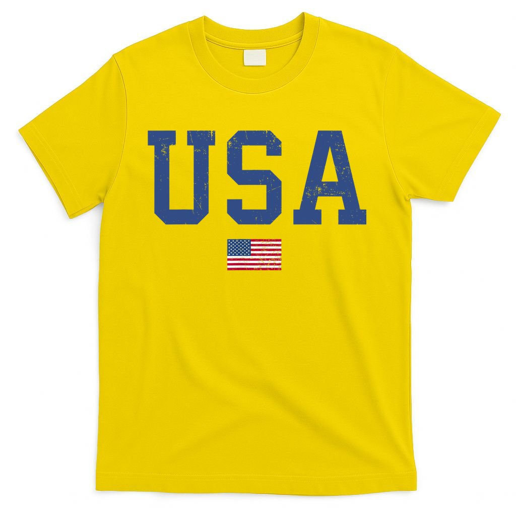 USA Patriotic American Flag Distressed T-Shirt