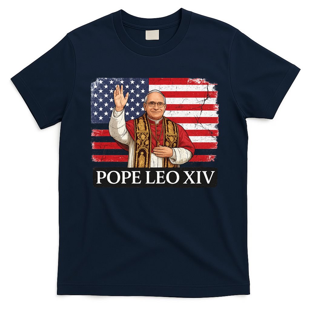 USA Pope Leo XIV Robert American Flag T-Shirt