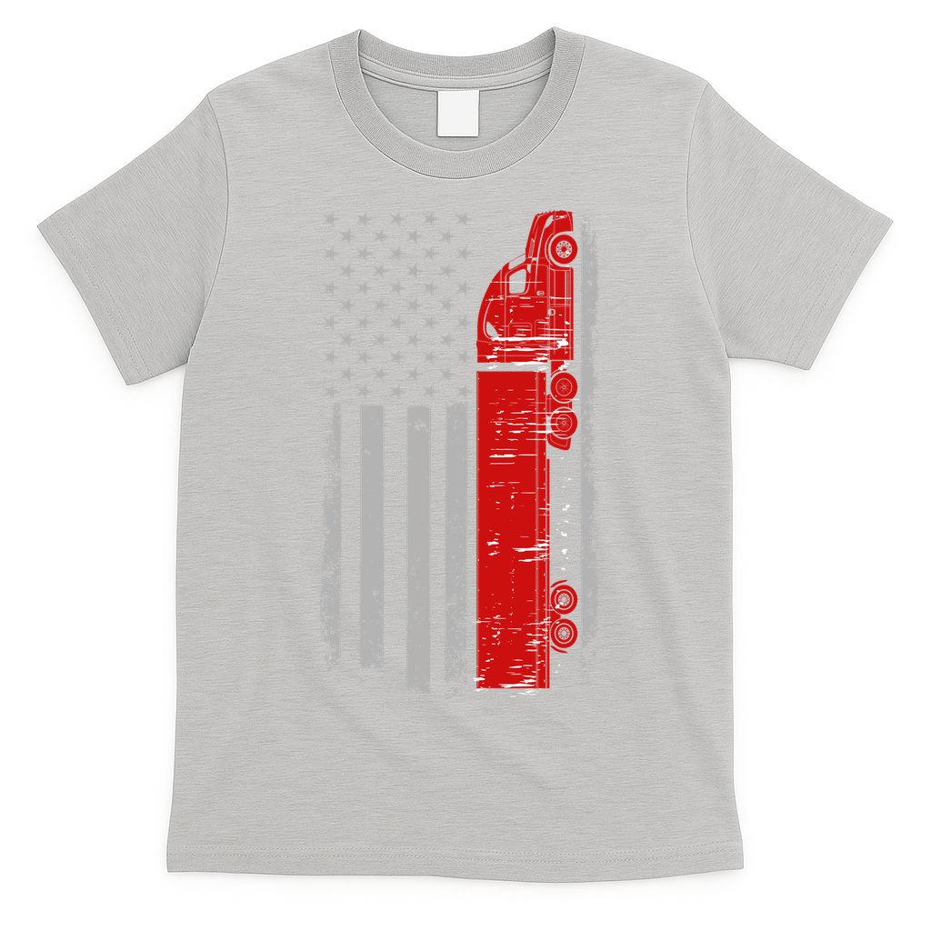 US Truck Driver USA Flag T-Shirt