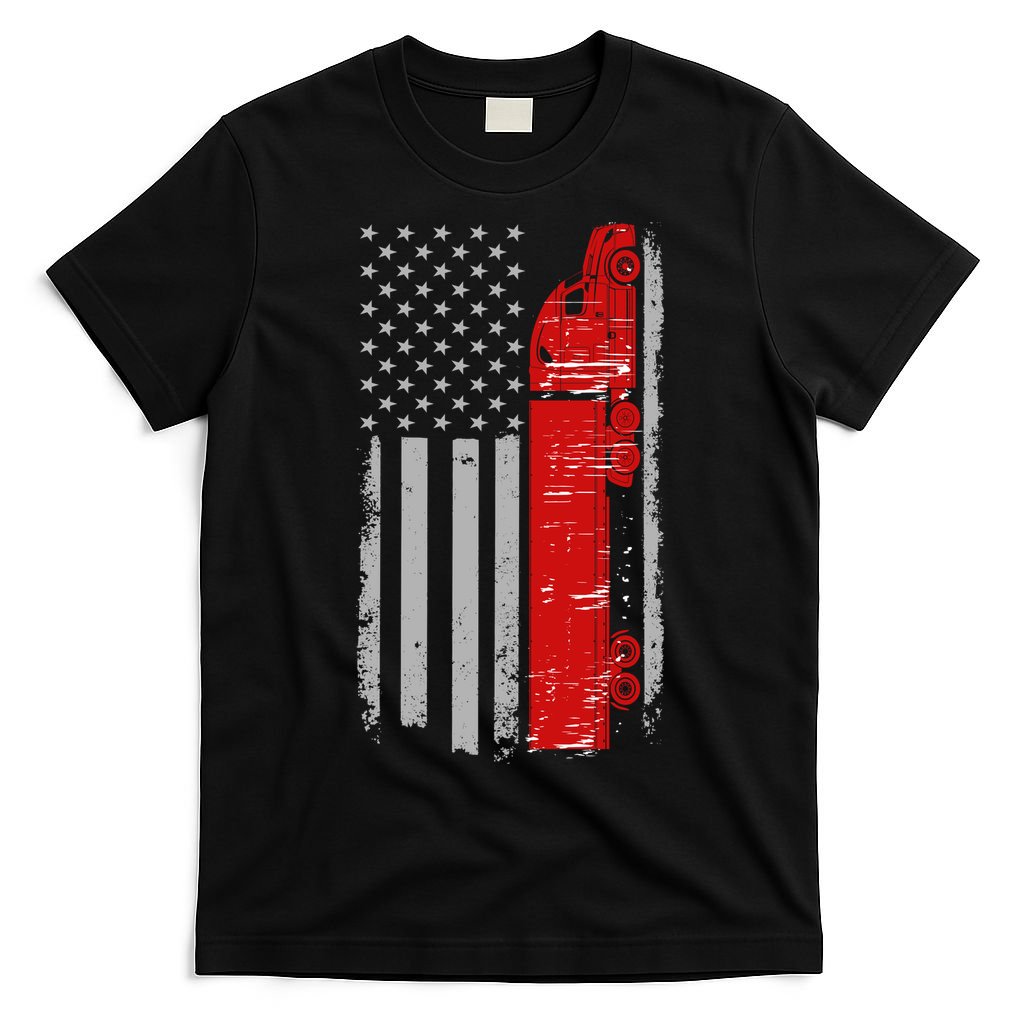 US Truck Driver USA Flag T-Shirt