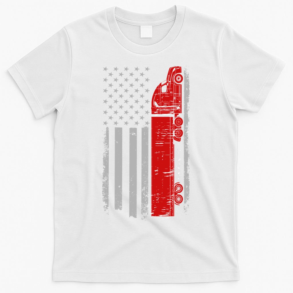 US Truck Driver USA Flag T-Shirt