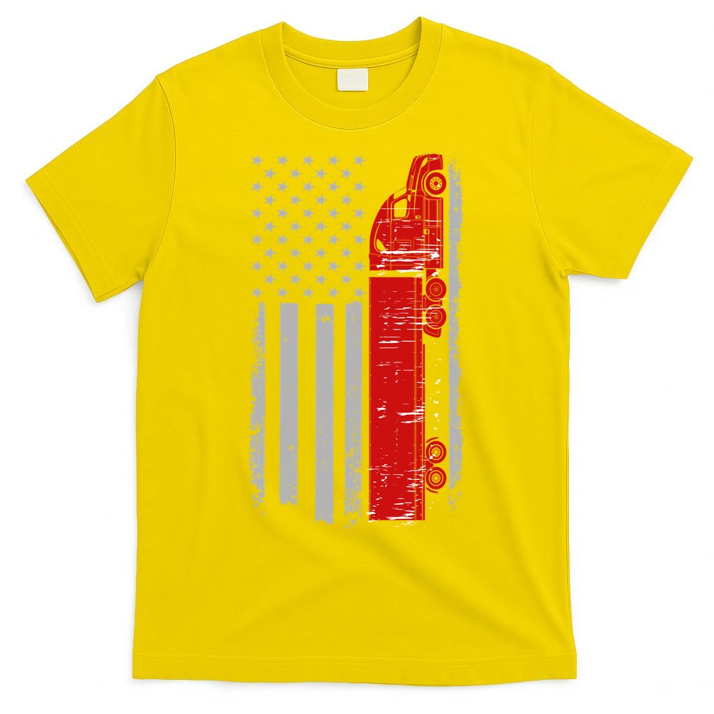US Truck Driver USA Flag T-Shirt