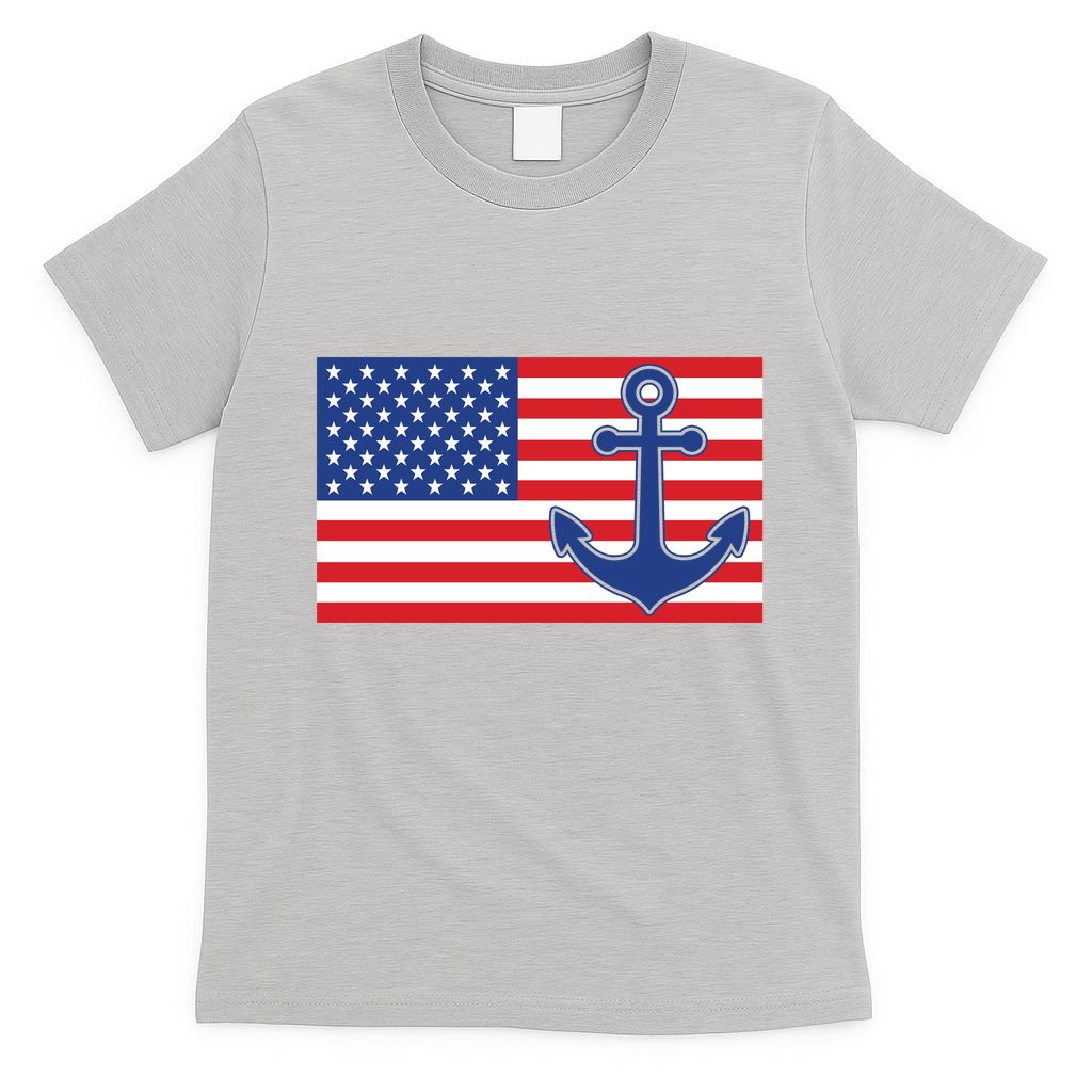 USA American Nautical Anchor Flag T-Shirt