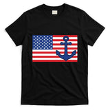 USA American Nautical Anchor Flag T-Shirt
