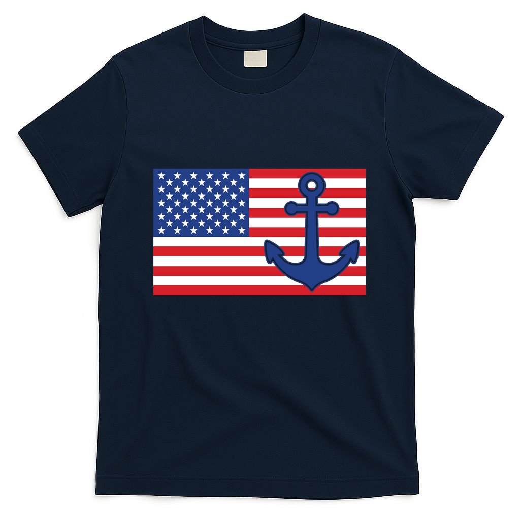 USA American Nautical Anchor Flag T-Shirt