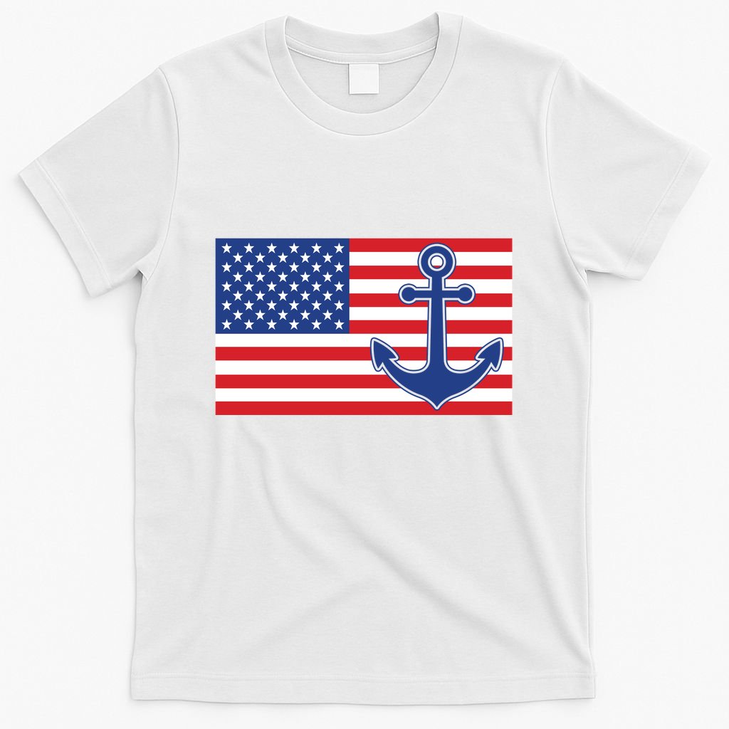 USA American Nautical Anchor Flag T-Shirt