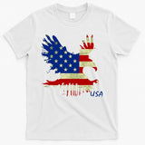 USA Bald Eagle Flag Drip 4th of July T-Shirt