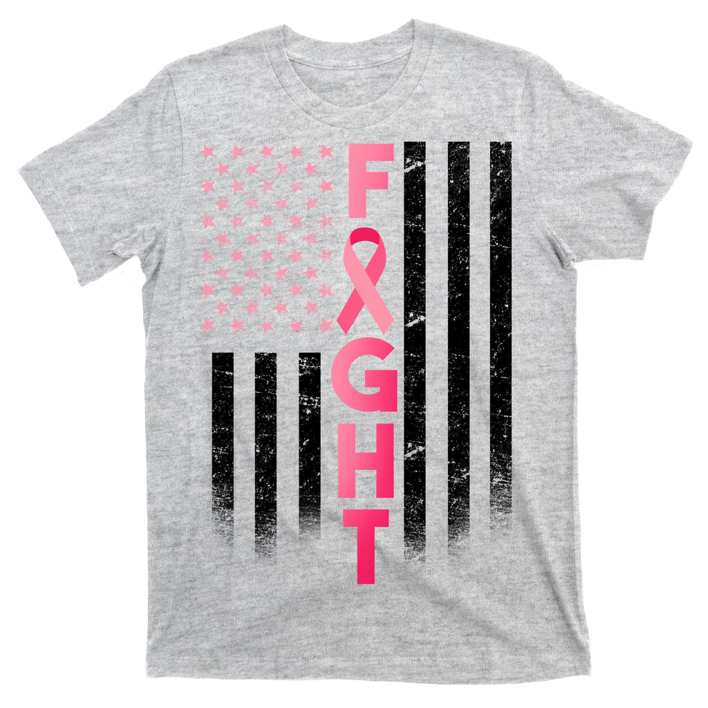 USA Breast Cancer Awareness Fight Logo T-Shirt