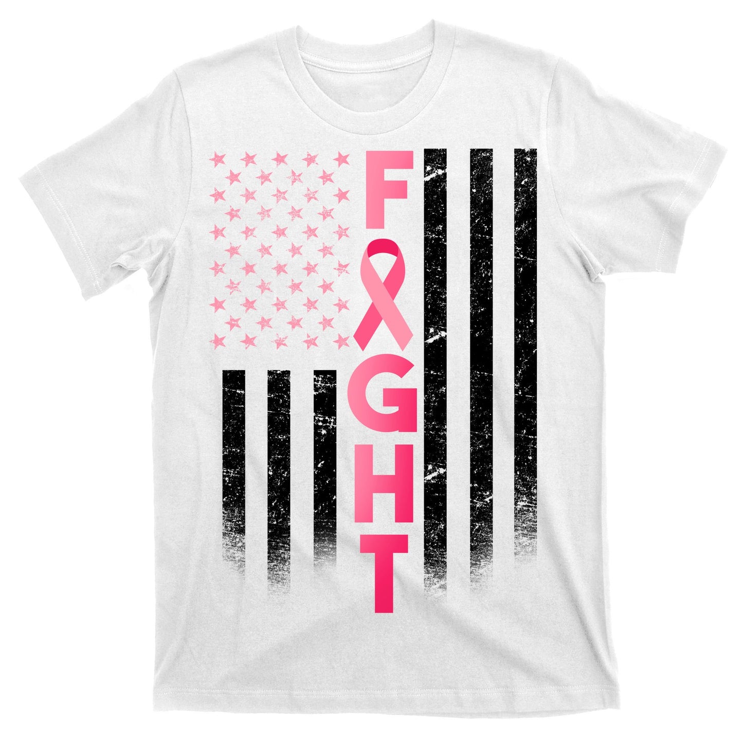 USA Breast Cancer Awareness Fight Logo T-Shirt