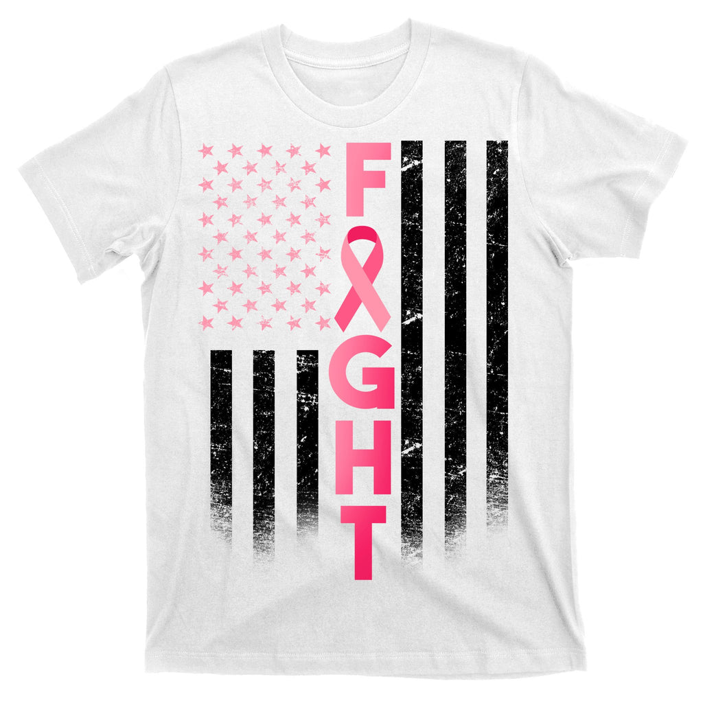 USA Breast Cancer Awareness Fight Logo T-Shirt