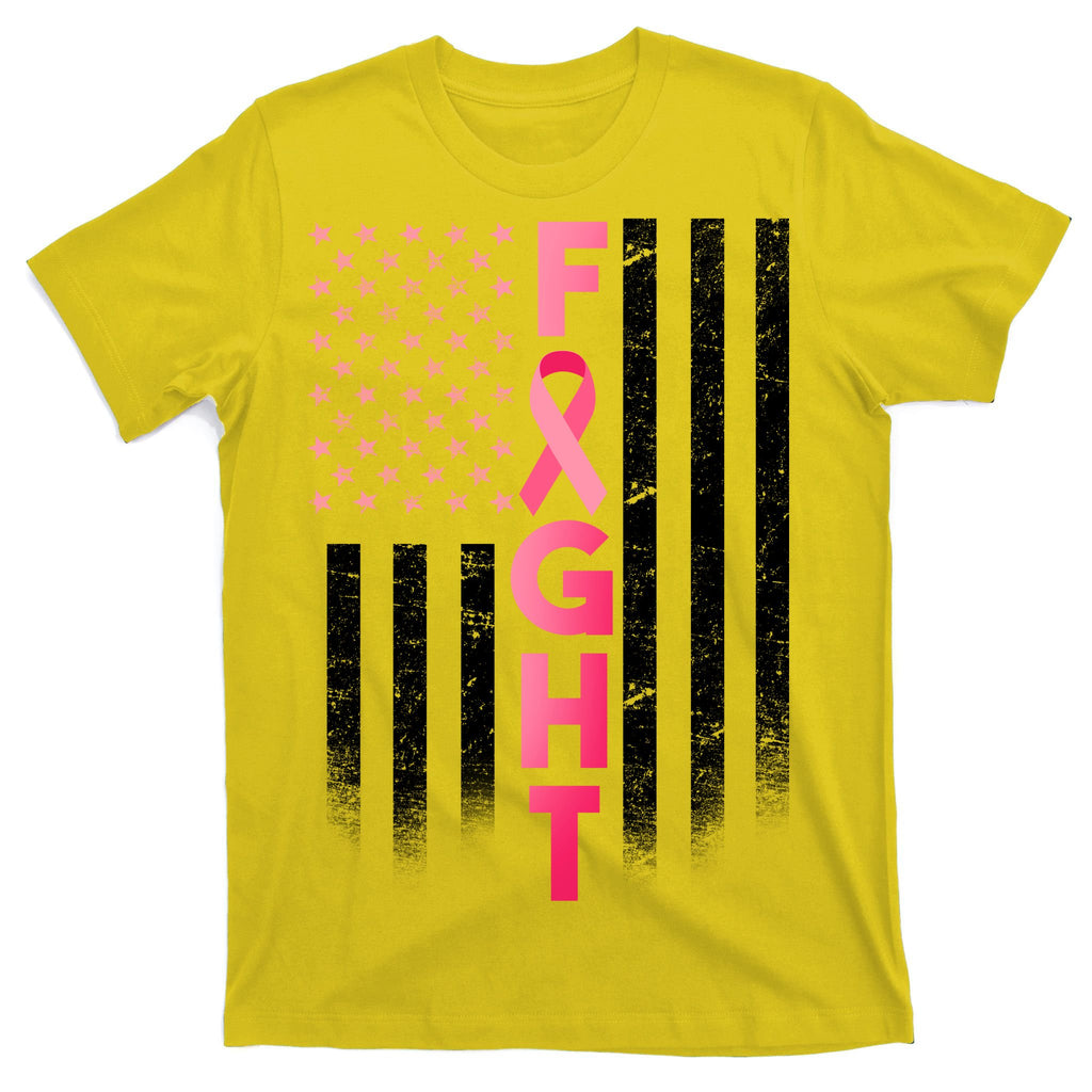 USA Breast Cancer Awareness Fight Logo T-Shirt