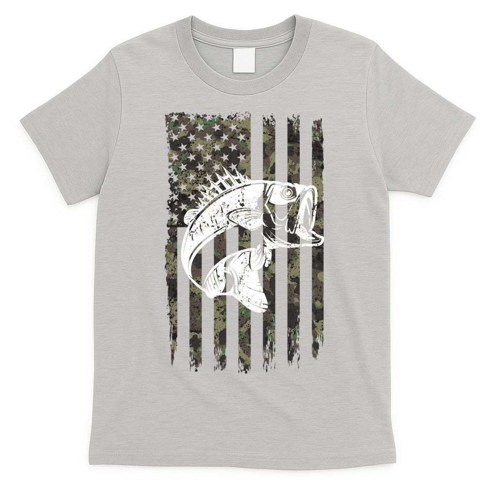 USA Flag Camo Camouflage Fish T-Shirt