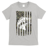 USA Flag Camo Camouflage Fish T-Shirt