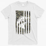 USA Flag Camo Camouflage Fish T-Shirt