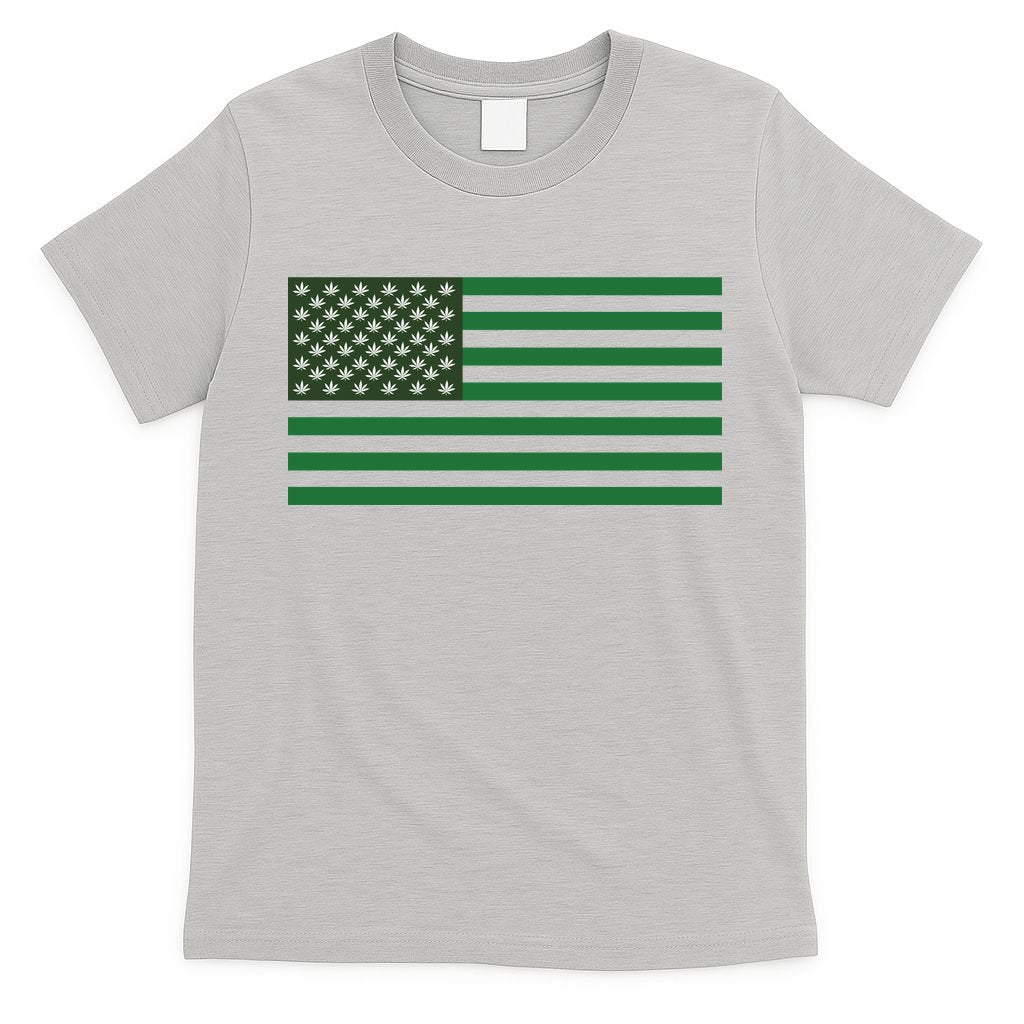 USA Flag Marijuana Cannabis Weed Styled T-Shirt