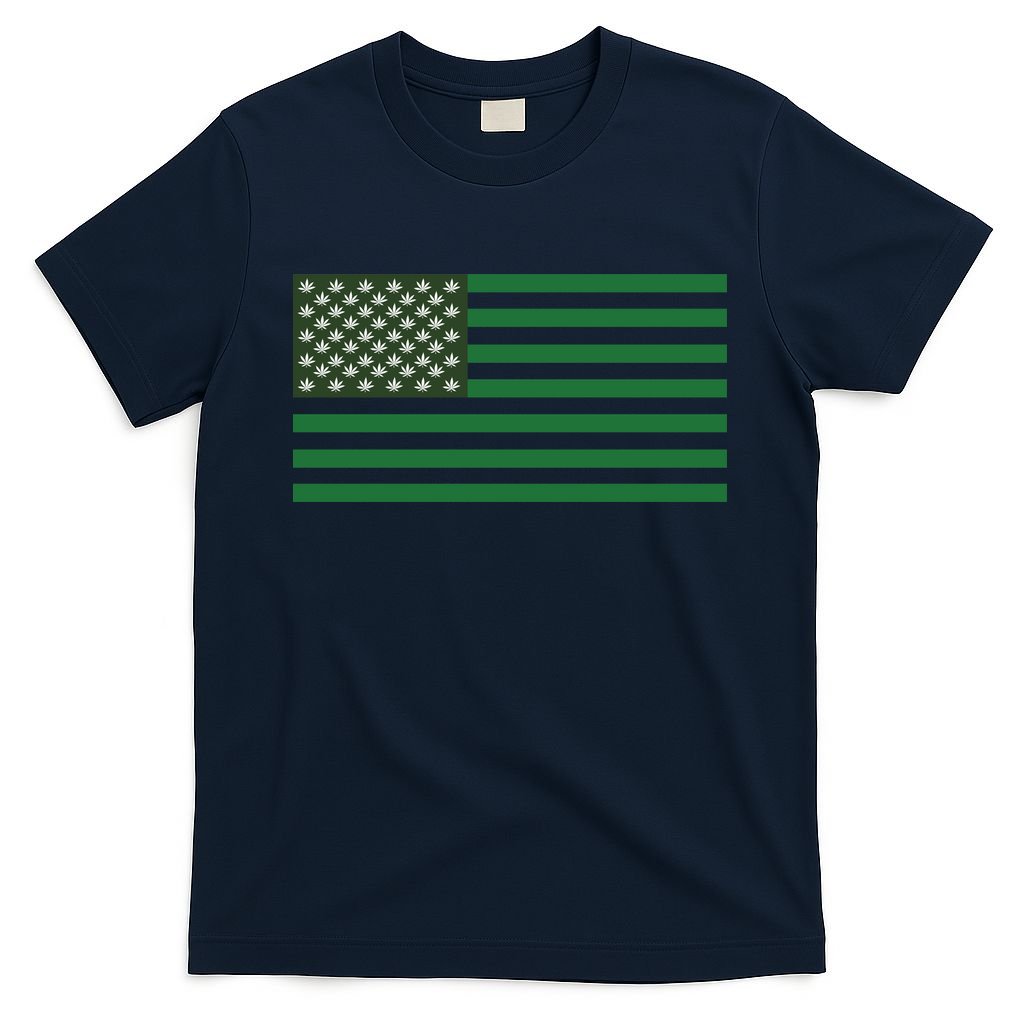 USA Flag Marijuana Cannabis Weed Styled T-Shirt