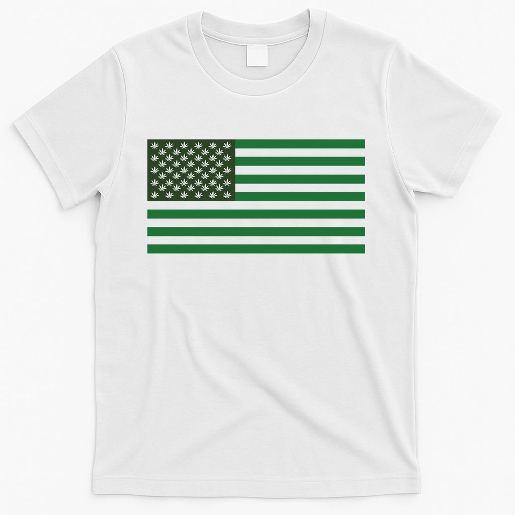 USA Flag Marijuana Cannabis Weed Styled T-Shirt