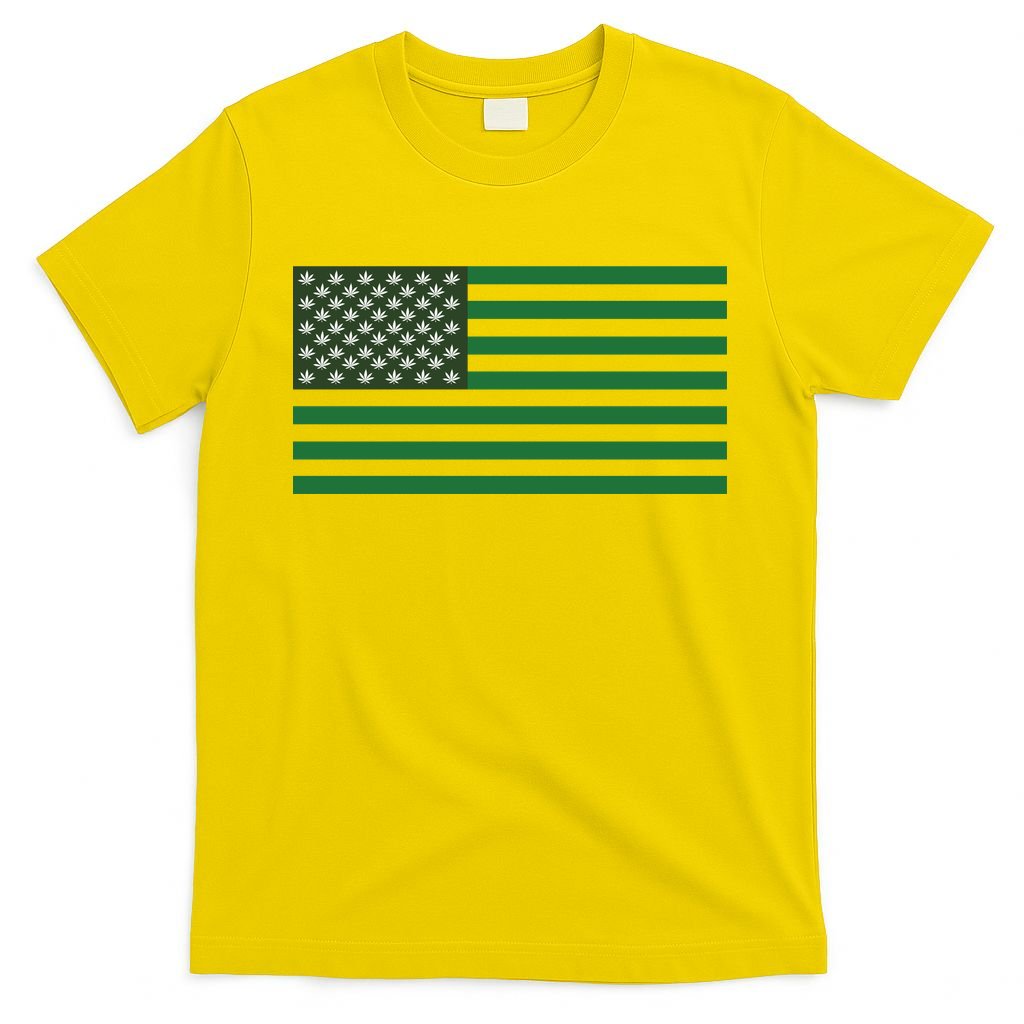 USA Flag Marijuana Cannabis Weed Styled T-Shirt