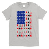 USA Patriotic Beer Bottle American Flag T-Shirt