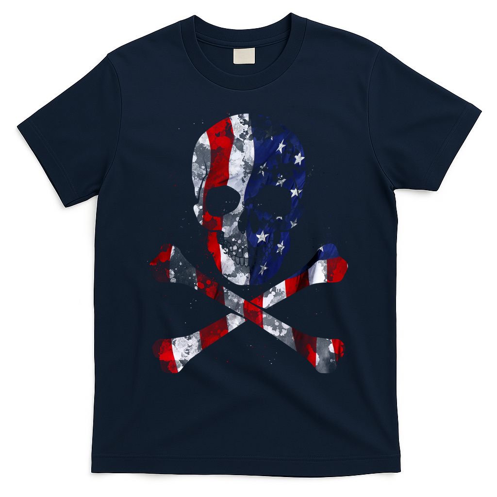 USA Skull Crossbone  T-Shirt
