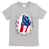 USA Torn Star American Flag T-Shirt