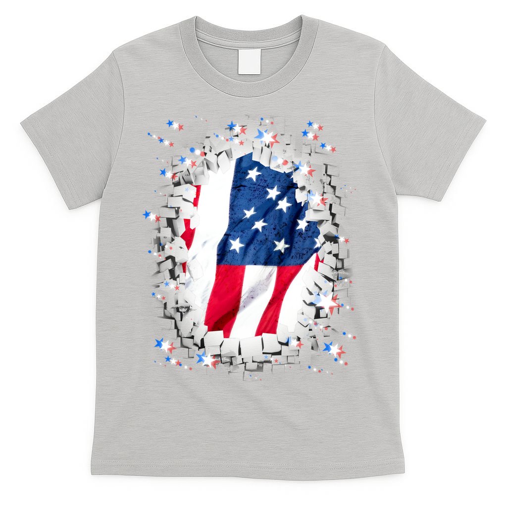 USA Torn Star American Flag T-Shirt