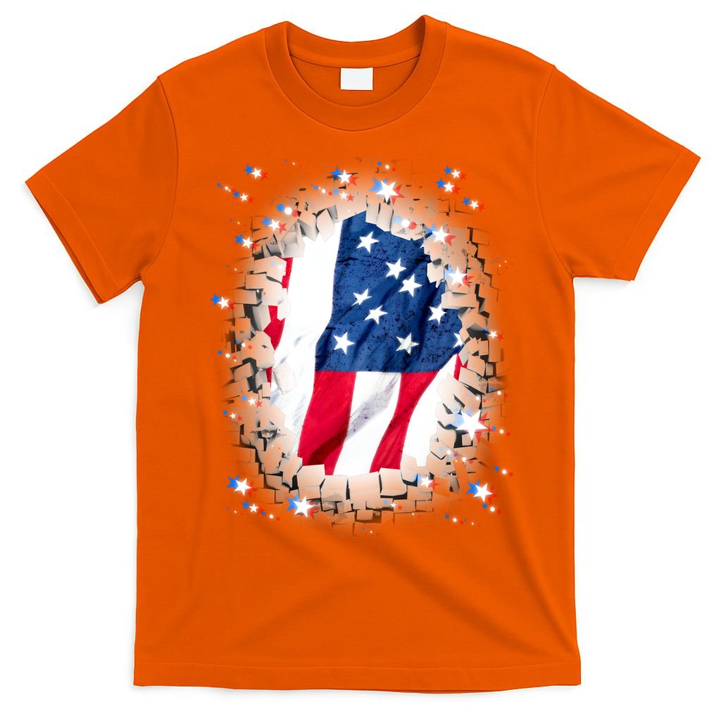 USA Torn Star American Flag T-Shirt