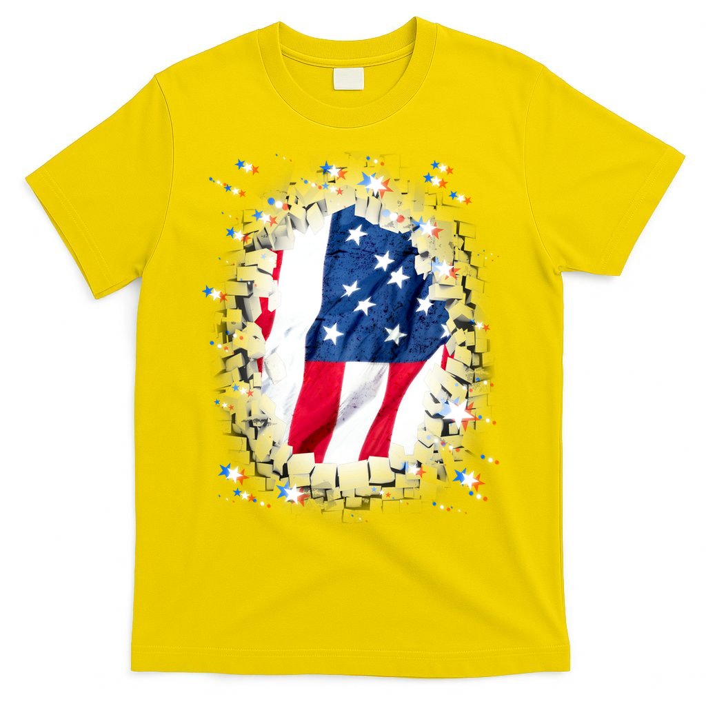 USA Torn Star American Flag T-Shirt